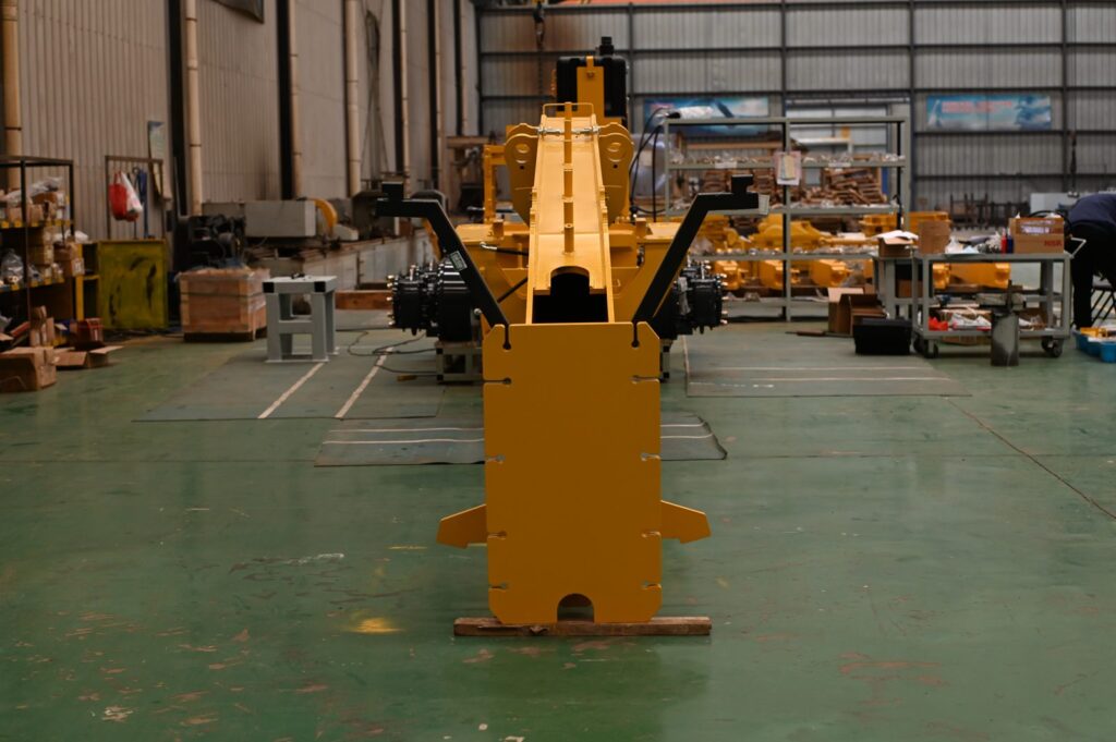 Motor grader production line in factory